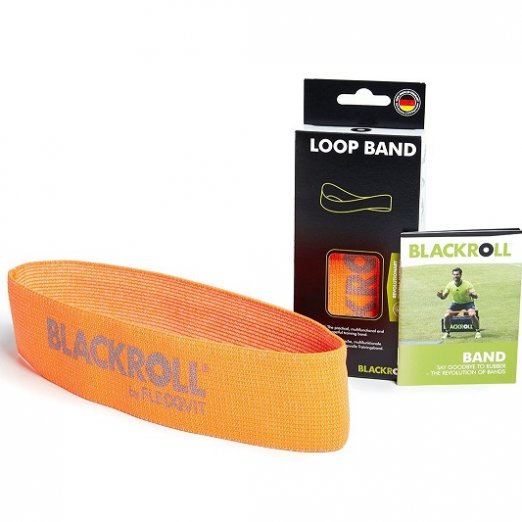 Blackroll Loop Band exercise bands - orange band with light resistance - with high quality, skin friendly fabric for resistance training, muscle strengthening and rehabilitation