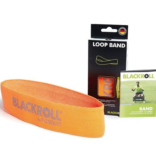 Blackroll Loop Band exercise bands - orange band with light resistance - with high quality, skin friendly fabric for resistance training, muscle strengthening and rehabilitation